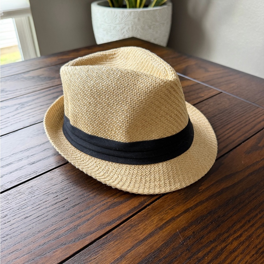 Classic Tan Fedora Hat with Black Band
